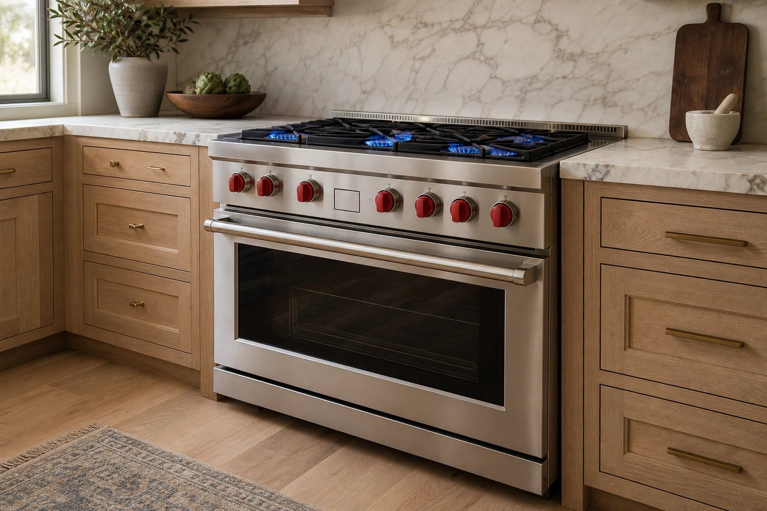 Wolf professional range in a Walnut Creek estate kitchen